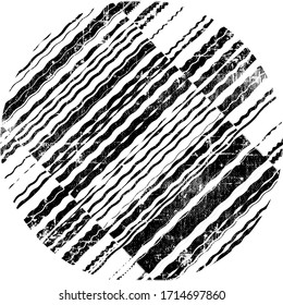 Rollo de pintura Grunge . Trazo de pincel vectorial . Cartel perturbado . colección de pincel . Forma texturada moderna . Borde seco en negro. Líneas gruesas,fondo