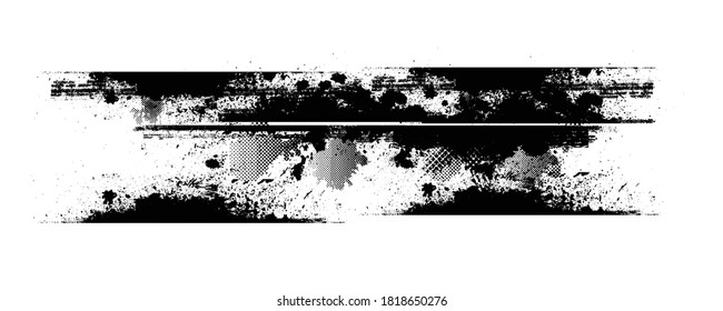 Grunge Paint Roller . Vector brush Stroke . Distressed banner . Black stripes isolated. paintbrush collection . Modern Textured shape . Dry border in Black . Bulge lines