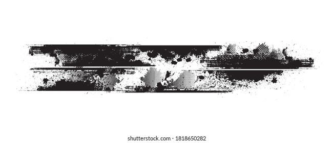 Grunge Paint Roller . Vector brush Stroke . Distressed banner . Black stripes isolated. paintbrush collection . Modern Textured shape . Dry border in Black . Bulge lines