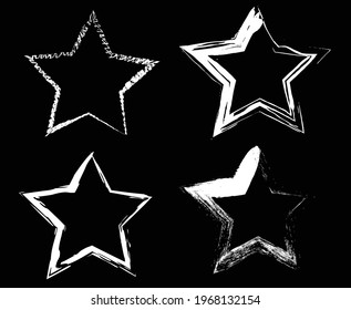 Grunge Paint Roller . Vector brush Stroke . Distressed banner . paintbrush collection. Argent base for website, print, basis for banners, wallpapers, business cards, brochure, banner.STAR