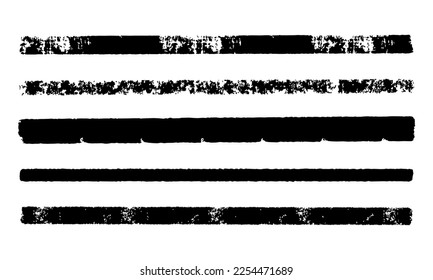Grunge Paint Roller . Vector brush Stroke . Distressed banner . Black stripes isolated. paintbrush collection . Modern Textured shape . Dry border in Black . Bulge lines