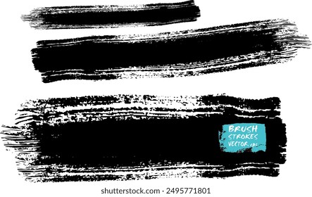 Grunge Paint Roller . Vector brush Stroke . Distressed banner . Black stripes isolated. paintbrush collection . Modern Textured shape . Dry border in Black . Bulge lines.eps8