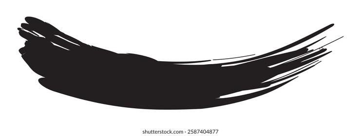 Grunge Paint Roller . Vector brush Stroke . Distressed banner . Black stripes isolated. paintbrush collection . Modern Textured shape . Dry border in Black . Bulge lines