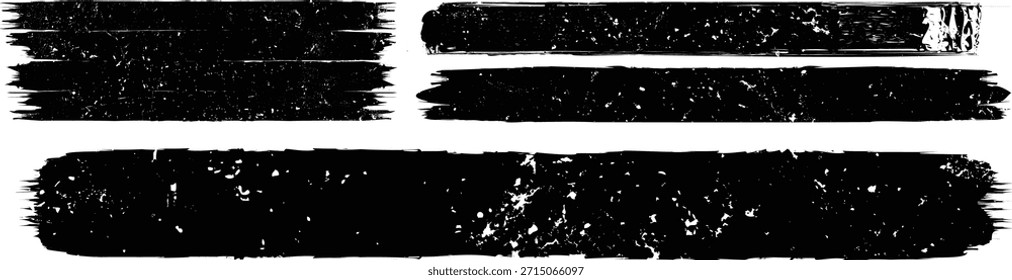 Rodillo de pintura Grunge . Pincel de Vector Stroke . Anuncio angustiado. Rayas negras aisladas. colección de borde de pincel . Forma texturizada moderna . Borde seco en negro . Líneas de protuberancia