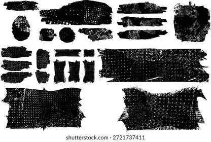 Rodillo de pintura Grunge . Pincel de Vector Stroke . Anuncio angustiado. Rayas negras aisladas. colección de borde de pincel . Forma texturizada moderna . Borde seco en negro . Líneas de protuberancia
