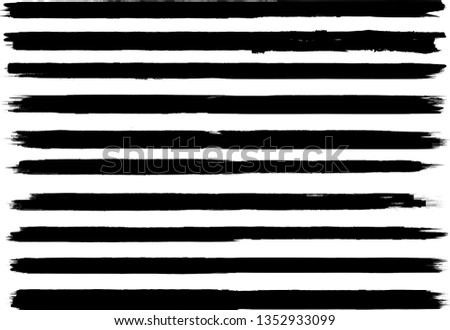 Grunge Paint Roller . Vector brush Stroke . Distressed banner . Black stripes isolated. paintbrush collection . Modern Textured shape . Dry border in Black . Bulge lines