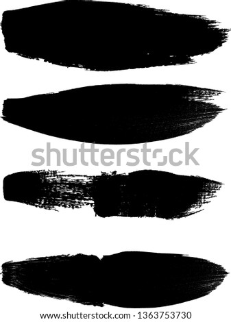 Grunge Paint Roller . Vector brush Stroke . Distressed banner . Black stripes isolated. paintbrush collection . Modern Textured shape . Dry border in Black . Bulge lines