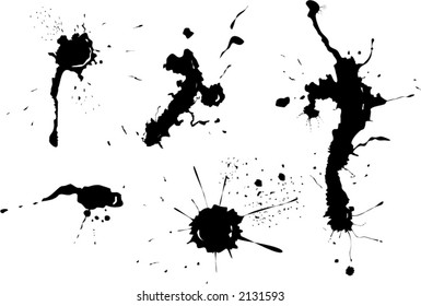 grunge paint splashes blots