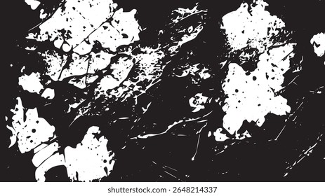 Grunge Paint Splatter Texture Background, Black and White Abstract Ink Streak Overlay for Urban Art and Design