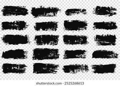 Grunge paint stains brush stroke backgrounds set. Dirty artistic vector design elements, boxes, frames for text, labels. Hipster stickers, paintbrush grunge stamp label backgrounds, circle frames.