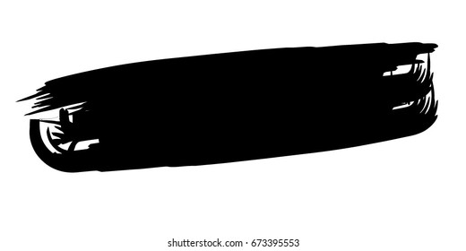 Grunge Paint stripe . Distressed Vector Brush Stroke . Black Modern Textured banner .