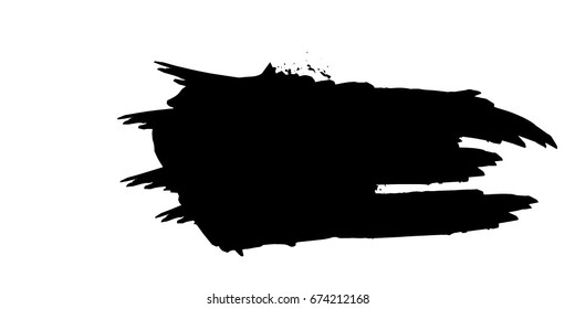 Grunge Paint stripe . Distressed Vector Brush Stroke . Black Modern Textured banner .