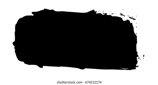 Grunge Paint stripe . Distressed Vector Brush Stroke . Black Modern Textured banner .