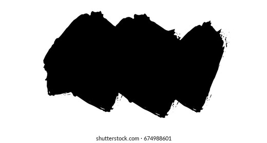 Grunge Paint stripe . Distressed Vector Brush Stroke . Black Modern Textured banner .