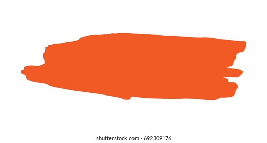 Grunge Paint stripe . Distressed Vector Brush Stroke . Orange Modern Textured banner .