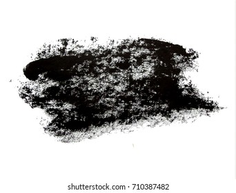 Grunge paint stripe. Vector black brush stroke or isolated paintbrush. Textured shape. 