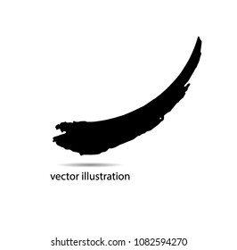 Grunge Paint stripe . Vector brush Stroke . Distressed banner . Black isolated paintbrush collection . Modern Textured shape . Dry border in Black . Bulge lines