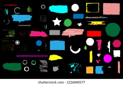 Grunge Paint stripe . Vector brush Stroke . Distressed banner . Black isolated paintbrush collection . Modern Textured shape . Dry border in Black . Bulge lines, stamps, splats
