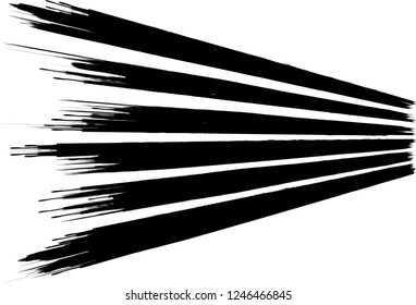 Grunge Paint stripe . Vector brush Stroke . Distressed banner . Black isolated paintbrush collection . Modern Textured shape . Dry border in Black . Bulge lines