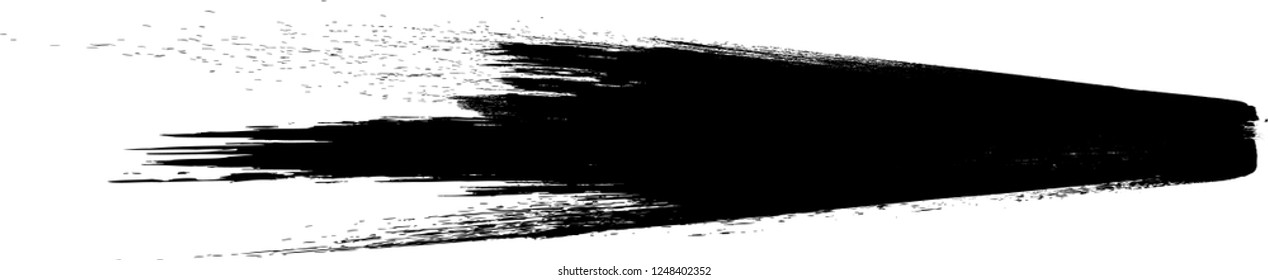 Grunge Paint stripe . Vector brush Stroke . Distressed banner . Black isolated paintbrush collection . Modern Textured shape . Dry border in Black . Bulge lines