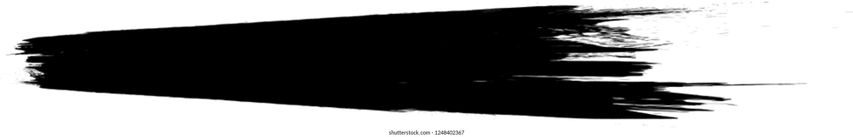 Grunge Paint stripe . Vector brush Stroke . Distressed banner . Black isolated paintbrush collection . Modern Textured shape . Dry border in Black . Bulge lines