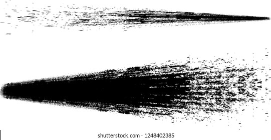 Grunge Paint stripe . Vector brush Stroke . Distressed banner . Black isolated paintbrush collection . Modern Textured shape . Dry border in Black . Bulge lines