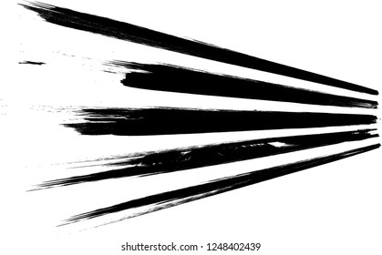 Grunge Paint stripe . Vector brush Stroke . Distressed banner . Black isolated paintbrush collection . Modern Textured shape . Dry border in Black . Bulge lines