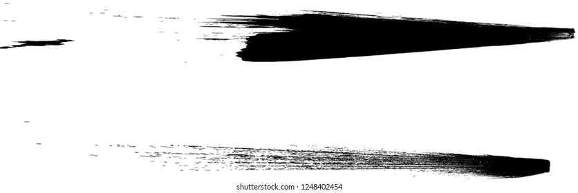 Grunge Paint stripe . Vector brush Stroke . Distressed banner . Black isolated paintbrush collection . Modern Textured shape . Dry border in Black . Bulge lines