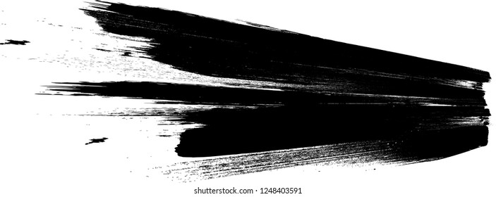 Grunge Paint Stripe . Vektorbürstenstroke . Falsches Banner . Schwarze, isolierte Malpinselsammlung . Moderne Texturierte Form . Trockene Grenze auf Schwarz. Massengutlinien
