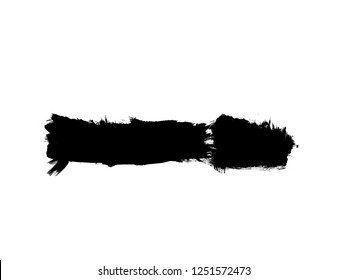 Grunge Paint stripe . Vector brush Stroke . Distressed banner . Black isolated paintbrush collection . Modern Textured shape . Dry border in Black . Bulge lines