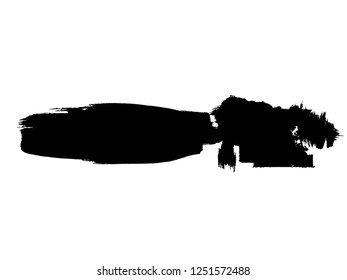 Grunge Paint stripe . Vector brush Stroke . Distressed banner . Black isolated paintbrush collection . Modern Textured shape . Dry border in Black . Bulge lines