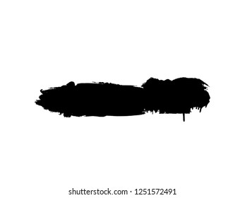 Grunge Paint stripe . Vector brush Stroke . Distressed banner . Black isolated paintbrush collection . Modern Textured shape . Dry border in Black . Bulge lines