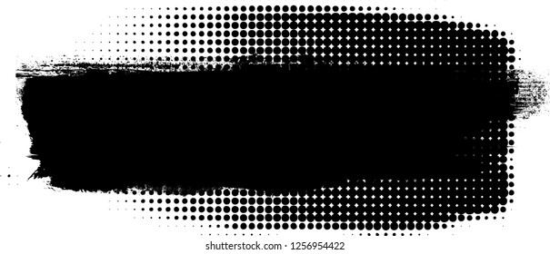 Grunge Paint stripe . Vector brush Stroke . Distressed banner . Black isolated paintbrush collection . Modern Textured shape . Dry border in Black . Bulge lines