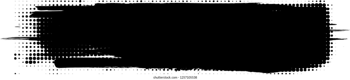 Grunge Paint stripe . Vector brush Stroke . Distressed banner . Black isolated paintbrush collection . Modern Textured shape . Dry border in Black . Bulge lines