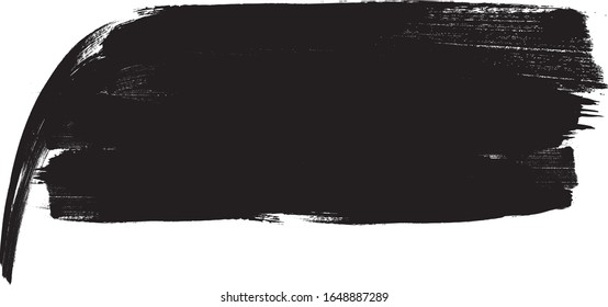 Grunge Paint stripe . Vector brush Stroke . Distressed banner . Black isolated paintbrush collection . Modern Textured shape . Dry border in Black . 