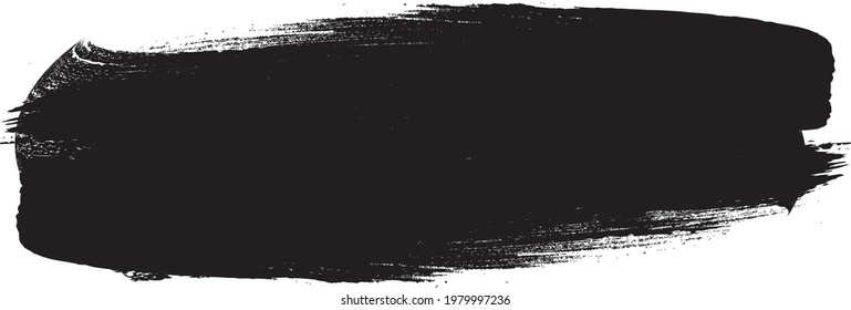 Grunge Paint stripe . Vector brush Stroke . Distressed banner . Black isolated paintbrush collection . Modern Textured shape . Dry border in Black 