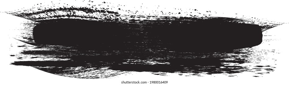 Grunge Paint stripe . Vector brush Stroke . Distressed banner . Black isolated paintbrush collection . Modern Textured shape . Dry border in Black 