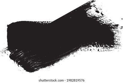 Grunge Paint stripe . Vector brush Stroke . Distressed banner . Black isolated paintbrush collection . Modern Textured shape . Dry border in Black 