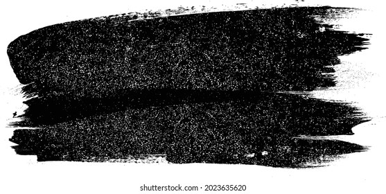 Grunge Paint stripe . Vector brush Stroke . Distressed banner . Black isolated paintbrush collection . Modern Textured shape . Dry border in Black . 