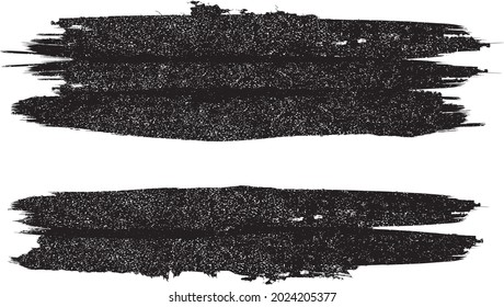 Grunge Paint stripe . Vector brush Stroke . Distressed banner . Black isolated paintbrush collection . Modern Textured shape . Dry border in Black 