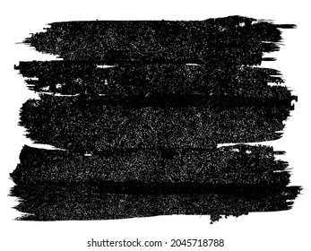 Banda de pintura Grunge. Paro de pincel de vectores. Cartel perturbado. Colección de pincel aislado negro. Forma texturada moderna . Borde seco en negro. 