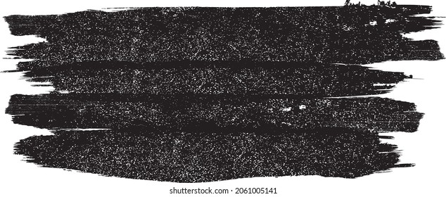 Grunge Paint stripe . Vector brush Stroke . Distressed banner . Black isolated paintbrush collection . Modern Textured shape . Dry border in Black 