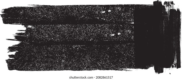 Grunge Paint stripe . Vector brush Stroke . Distressed banner . Black isolated paintbrush collection . Modern Textured shape . Dry border in Black . 