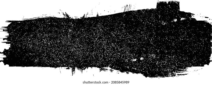 Grunge Paint stripe . Vector brush Stroke . Distressed banner . Black isolated paintbrush collection . Modern Textured shape . Dry border in Black . 