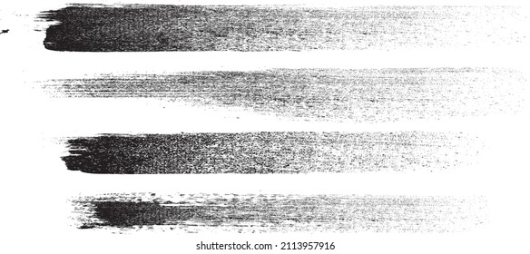 Grunge Paint stripe . Vector brush Stroke . Distressed banner . Black isolated paintbrush collection . Modern Textured shape . Dry border in Black 