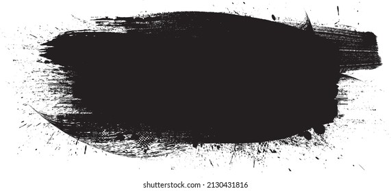 Grunge Paint stripe . Vector brush Stroke . Distressed banner . Black isolated paintbrush collection . Modern Textured shape . Dry border in Black 