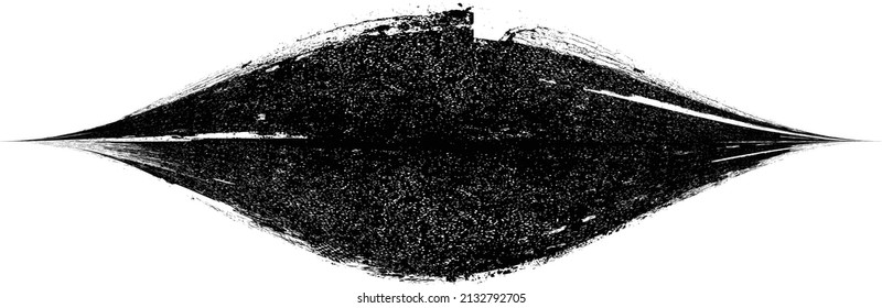 Banda de pintura Grunge. Paro de pincel de vectores. Cartel perturbado. Colección de pincel aislado negro. Forma texturada moderna . Borde seco en negro 
