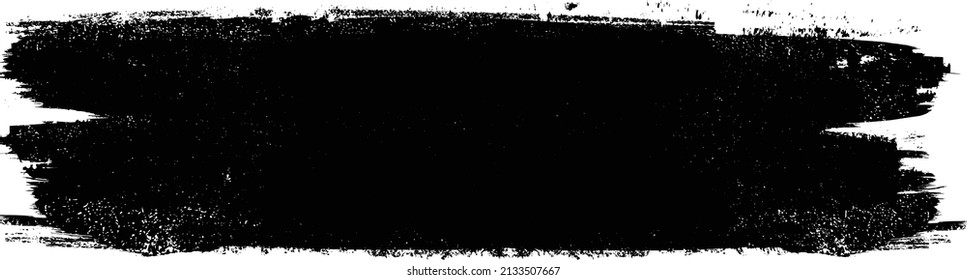 Grunge Paint stripe . Vector brush Stroke . Distressed banner . Black isolated paintbrush collection . Modern Textured shape . Dry border in Black