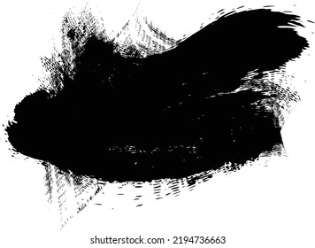 Grunge Paint stripe . Vector brush Stroke- Modern Textured shape . Dry border in Black