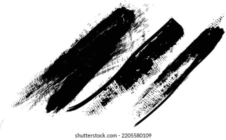 Grunge Paint stripe . Vector brush Stroke- Modern Textured shape . Dry border in Black